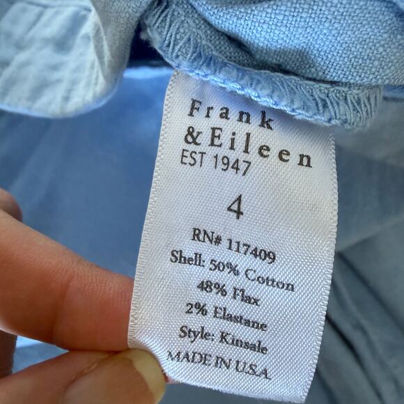 Frank & Eileen Kinsale Performance Pant Light Blue Crop Made in USA Size 4 - Picture 9 of 11